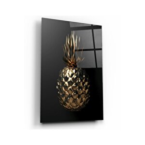 Gold Ananas Cam Tablo 50x70 cm