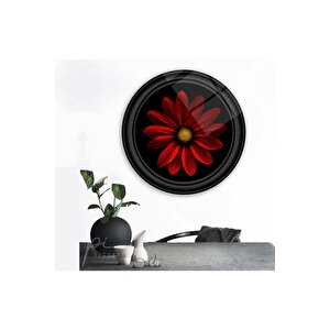 Çiçek Yuvarlak Cam Tablo 50x50 cm