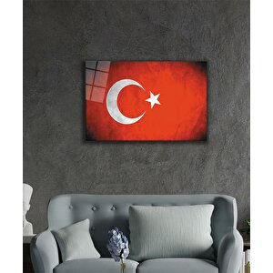 Türk Bayrağı Cam Tablo Turkish Flag 50x70 cm