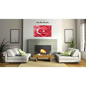 Türk Bayrağı Cam Tablo Turkish Flag 36x23 cm