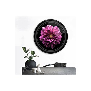 Çiçek Yuvarlak Cam Tablo 50x50 cm
