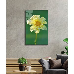 Sarı Çiçek Cam Tablo Yellow 110x70 cm