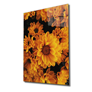 Sarı Çiçek Cam Tablo Yellow 50x70 cm