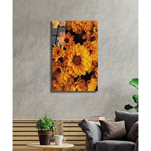 Sarı Çiçek Cam Tablo Yellow 50x70 cm