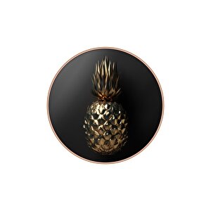 Ananas Yuvarlak Cam Tablo 30x30 cm