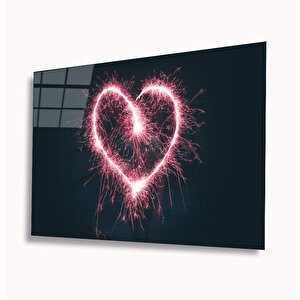 Kalp Cam Tablo 50x70 cm
