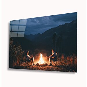 Kamp Ateşi Cam Tablo 110x70 cm