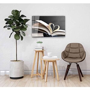 Kalpli Sayfa Cam Tablo 90x60 cm