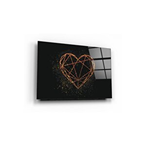 Kalp Cam Tablo 50x70 cm