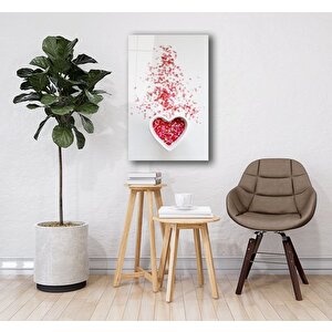 Kalp Cam Tablo 50x70 cm