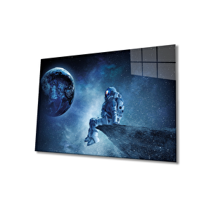 Uzay Astronot Cam Tablo, Space 36x23 cm
