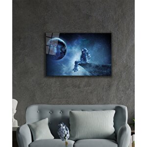 Uzay Astronot Cam Tablo, Space 36x23 cm