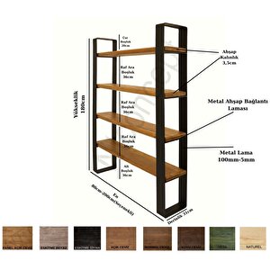 Ntconcept Nia Masif Ağaç Kitaplık-vitrin