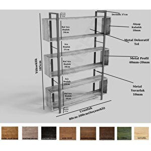 Ntconcept Tora Masif Ağaç Kitaplık-vitrin 160 cm