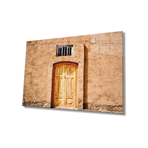 Eski Ahşap Kapı Cam Tablo 50x70 cm