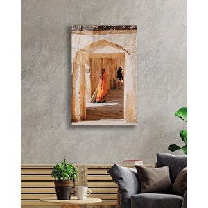 Taş Duvarlı Kemerli Kapı Cam Tablo 50x70 cm