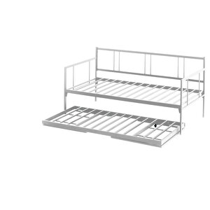 Forte Yavrulu Daybed Tek-çift Kişilik Metal Karyola+yatak Seti - Beyaz