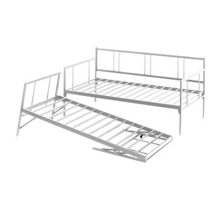 Forte Yavrulu Daybed Tek-çift Kişilik Metal Karyola+yatak Seti - Beyaz