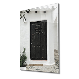 Siyah Beyaz Kapı Görselli Dikey 50x70 cm