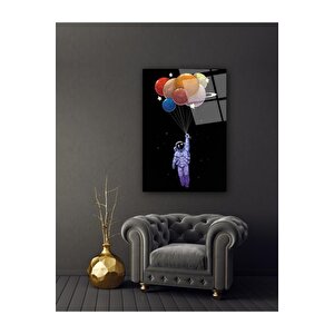Balon Gezegenler Cam Tablo 50x70 cm