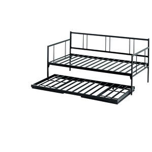 Forte Yavrulu Daybed Tek-çift Kişilik Metal Karyola+yatak Seti - Siyah