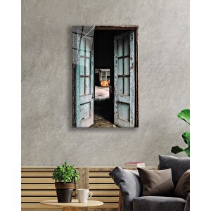 Eski Kapı Görselli Cam Tablo 50x70 cm