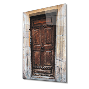 Ahşap Kapı Dikey Cam Tablo 36x23 cm