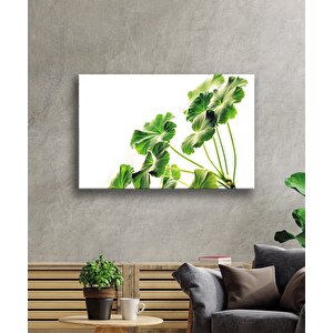 Yeşil Yapraklar Bitki Cam Tablo 36x23 cm
