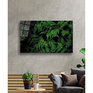 Yeşil Yapraklar Cam Tablo Green Leaves 50x70 cm