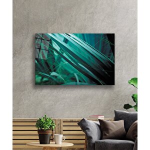 Yeşil Yapraklar Cam Tablogreen Leaves 90x60 cm