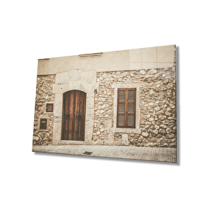 Eski Ev Eski Kapı Cam Tablo 50x70 cm