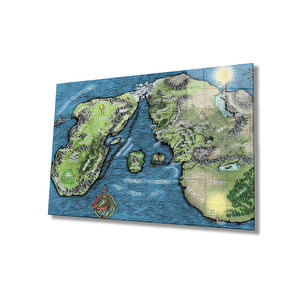 Harita Cam Tablo Map 36x23 cm