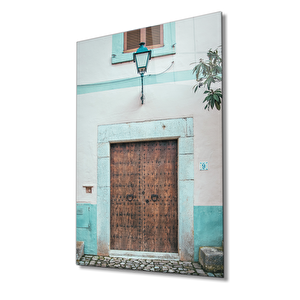 Kapı Görselli Dikey Turquoise Brown 110x70 cm