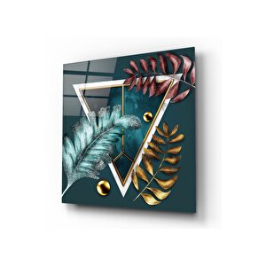Yapraklar Cam Tablo 50x50 cm
