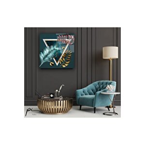 Yapraklar Cam Tablo 30x30 cm
