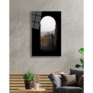 Karanlıktan Aydınlığa Geçiş Kapısı Dikey Cam Tablo 50x70 cm