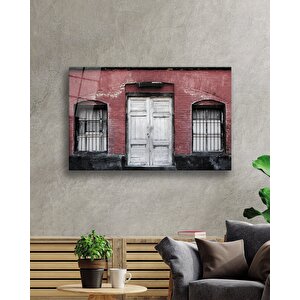 Eski Ev Eski Kapı Cam Tablo 36x23 cm