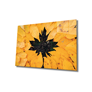 Sarı Yapraklar Cam Tablo Yellow Leaves 50x70 cm