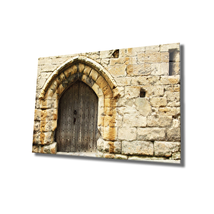 Eski Kapı Cam Tablo Old Door 50x70 cm