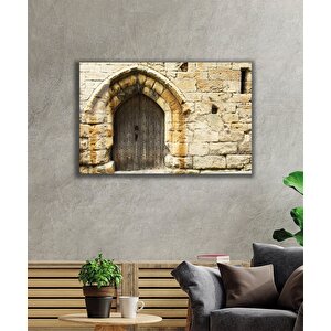 Eski Kapı Cam Tablo Old Door 50x70 cm