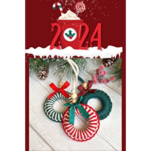 3'lü Handmade Renkli Yılbaşı Ağaç Süsü - Yılbaşı Süsü - Christmas Decor