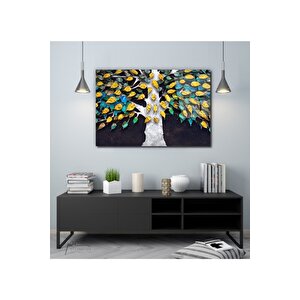 Gold Ağaç Cam Tablo 50x70 cm
