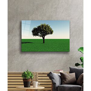 Yeşil Ağaç Cam Tablo Green Tree 36x23 cm