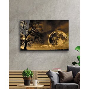 Dünya Ay Ağaç Gece Manzaralı 50x70 cm