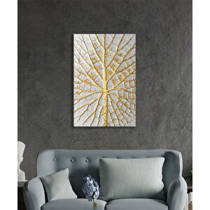 Soyut Beyaz Altın Ağaç Cam Tablo Ev Ve Ofis Duvar Dekoru 50x70 cm