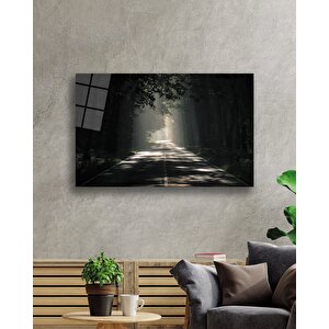 Ağaçlı Yol Cam Tablo Parkway 50x70 cm