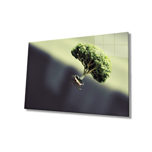 İllüstrasyon Ağaç Cam Tablo Illustration Tree 36x23 cm