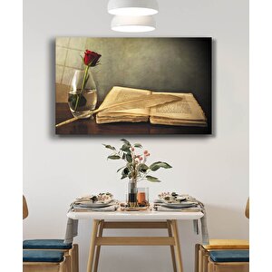 Kırmızı Gül Ve Kitap Red Rose And Book Table 36x23 cm