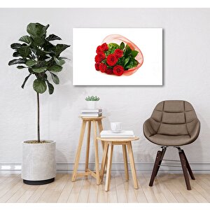 Kırmızı Güller Cam Tablo 36x23 cm