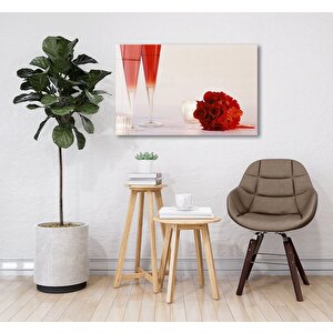 Kırmızı Güller Cam Tablo 50x70 cm